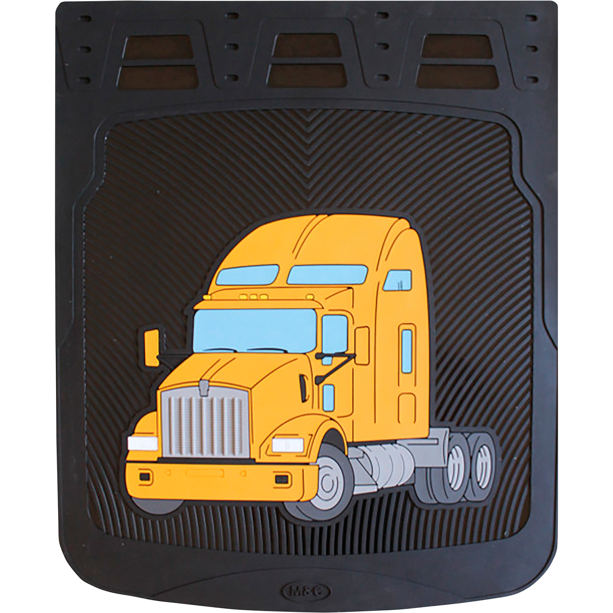 M&C Kenworth T800 SemiTruck Mud Flaps, Yellow, 24in.W x 30in.H, Pair